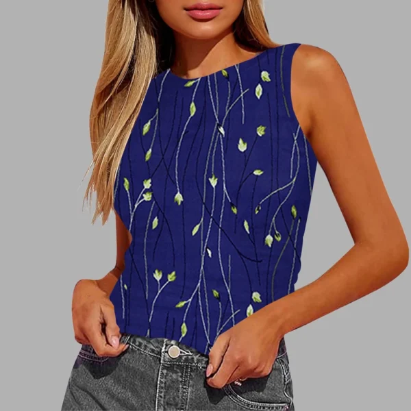 Women's Sleeveless Pleated Vest Shirt Top - Image 37