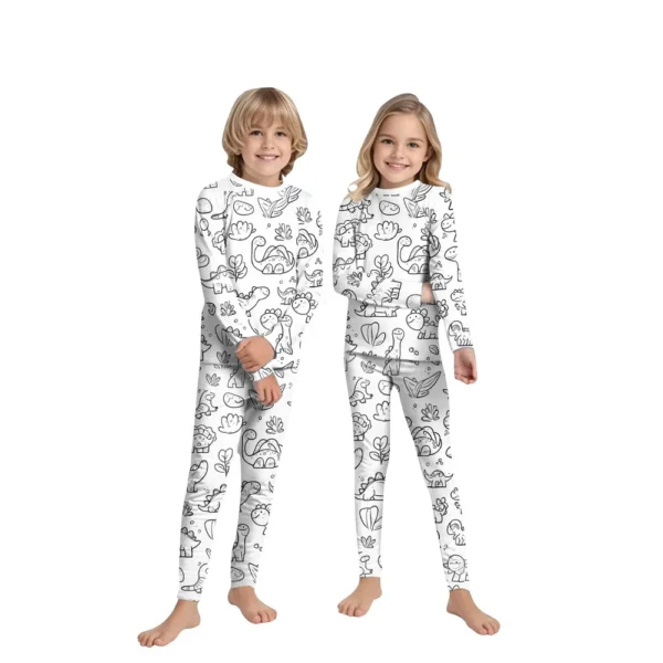 DIY Hand-painted Colorable - Family Clothing - Graffiti Printed Family Suit - Image 8