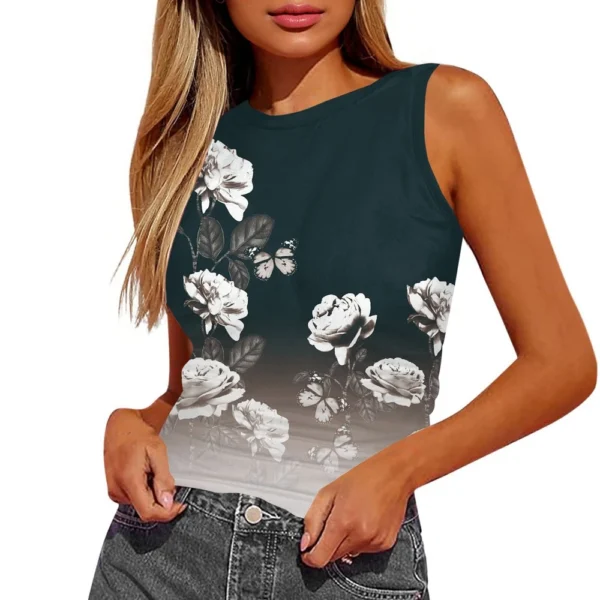Women's Sleeveless Pleated Vest Shirt Top - Image 26