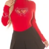 Knit top for women slim-fit high-neck hollowing out - Image 55