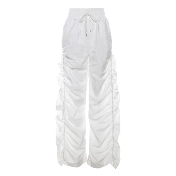 Women's Solid Color Baggy High-waisted Hip Lift Pleated Baggy Lace-up Casual - Image 12