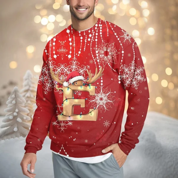 Men's Casual Fashion Comfortable Christmas Printed Round Neck Pullover - Image 25