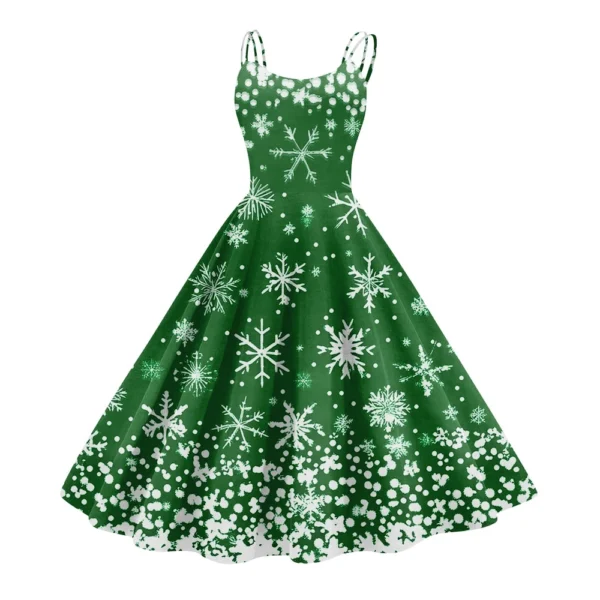 Women's Gothic Cocktail Punk Strapless Printed Christmas Sexy Dress Fashion - Image 20