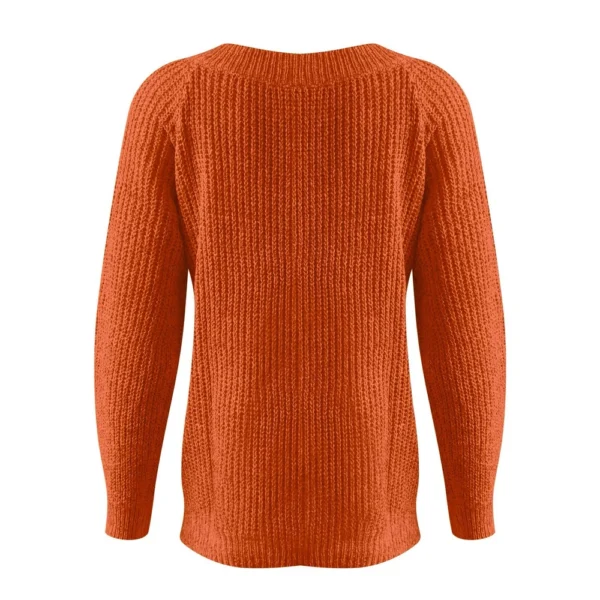 Women's Fashionable Casual Solid Color Round Neck Pullover Loose Long Sleeved - Image 11