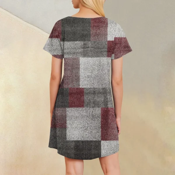Womens Summer Dresses Short Sleeve Linen Casual T-Shirt Dresses Swing Beach - Image 12