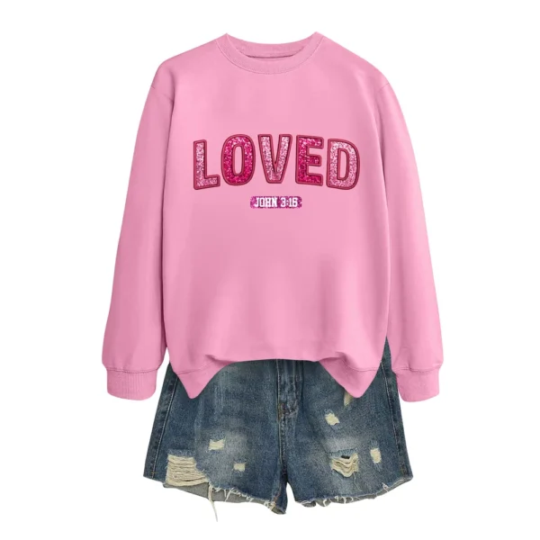 Women's T-shirt Tops Loose, Fashionable And Casual  Valentine's Day Print Round - Image 10