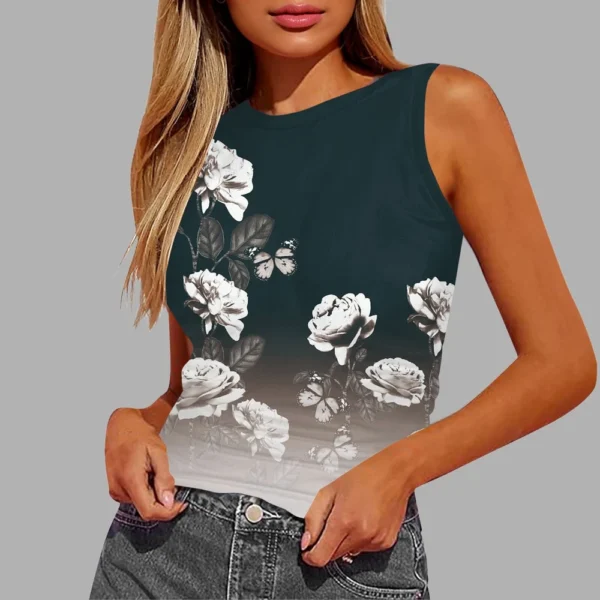 Women's Sleeveless Pleated Vest Shirt Top - Image 25
