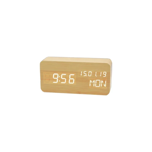 Digital Alarm Clock For Bedroom - Wooden Desk Clock With Date, Day Of The Week - Image 15