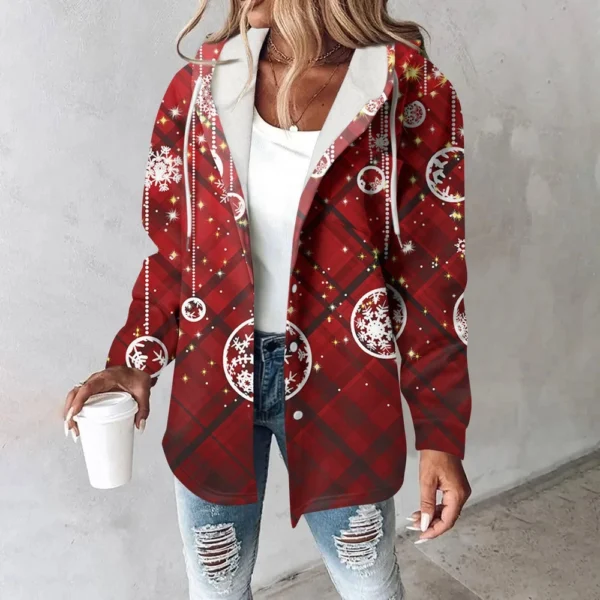 Women's Coat Casual And Fashionable Composite Thick And Warm Printed Hooded - Image 40