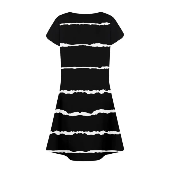 Women's Summer Casual Petal Slim Stripe Pleated Solid Color Dresses - Image 12