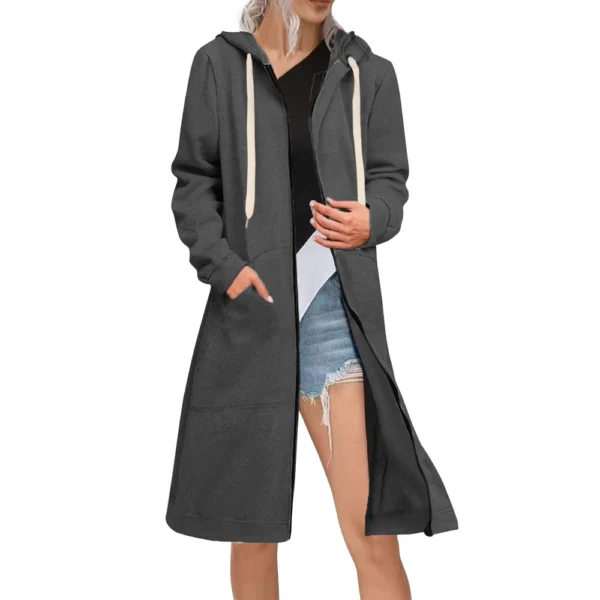 Women's Zip Up Hoodies Oversized Fleece Long Sleeve Sweatshirts Jacket Coat - Image 30