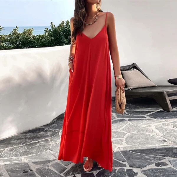 Women's Dresses Sleeveless Loose Casual Temperament Elegant Sexy Solid Color - Image 9