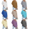 Women's shirt loose collar solid color women's top - Image 22