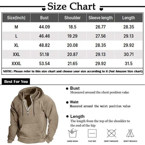 Men's Fashion Checkered Stand-up Collar Zipper Hooded Sweatshirt - Image 10