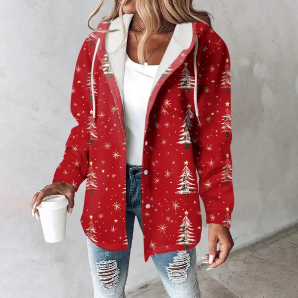 Women's Coat Casual And Fashionable Composite Thick And Warm Printed Hooded - Image 31