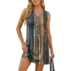 Women's V-neck Summer Casual Beach Vacation Women's Sleeveless Vintage Print - Image 31