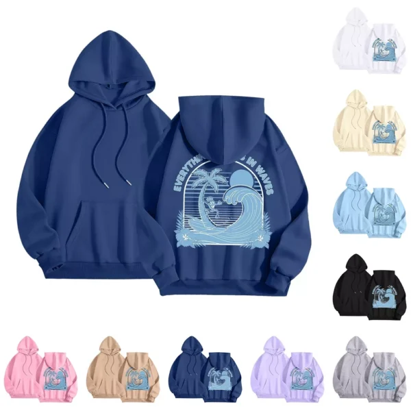 Women's Pullover with Pockets Fashion Long Sleeve Lightweight Hoodies