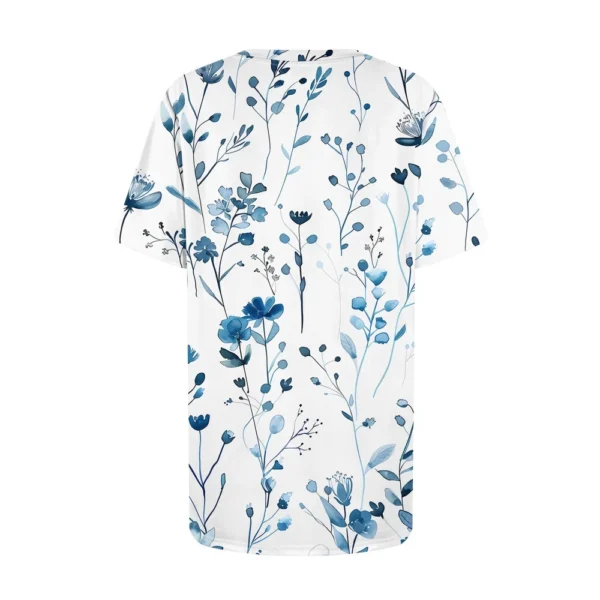 Women's Round Neck Casual Fashion Printed Daily Short Sleeved Loose T-Shirt - Image 10