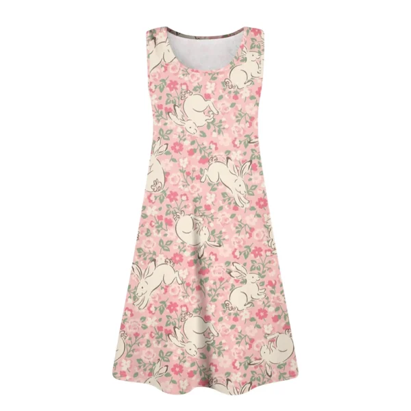 Women's Summer Dresses Fashion Easter Printed Loose Casual Sundresses Dress - Image 12
