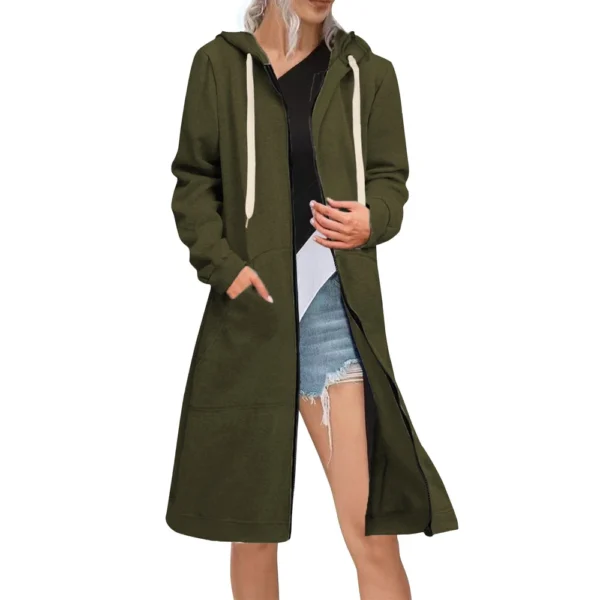 Women's Zip Up Hoodies Oversized Fleece Long Sleeve Sweatshirts Jacket Coat - Image 15