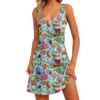 Women's Floral Print Dress, Vest, Skirt With Pockets, Beach Skirt, V-Neck Vest - Image 17