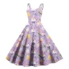 Women's Casual Fashion Print Sexy Off Shoulder Punk Retro Dress Retro Dress - Image 9