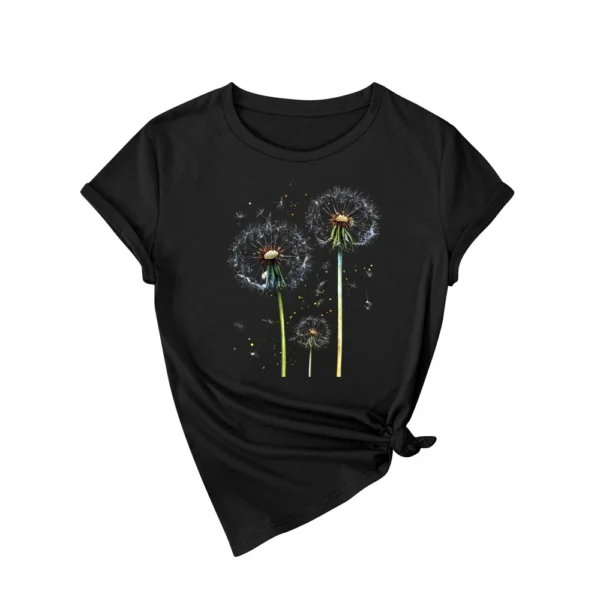 Women's Loose Daily Casual Round Neck Short Sleeved Fashion Printed T-Shirt - Image 17