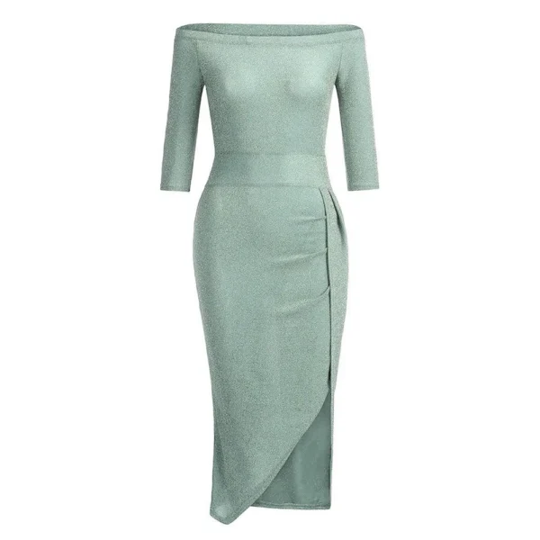 Women's Tube Strapless Maxi Dress Side Slit Bodycon Dress Cocktail Dress - Image 12