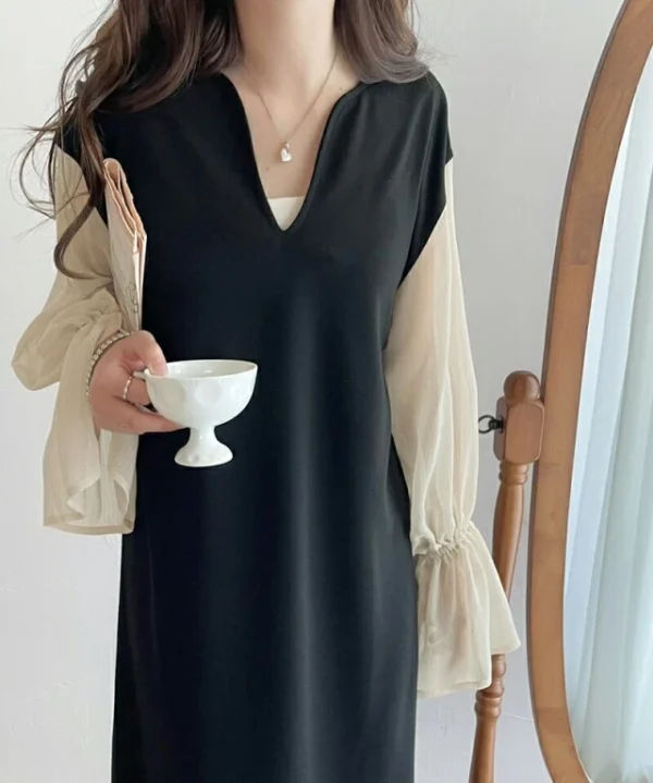 Loose splicing dress long dress - Image 9