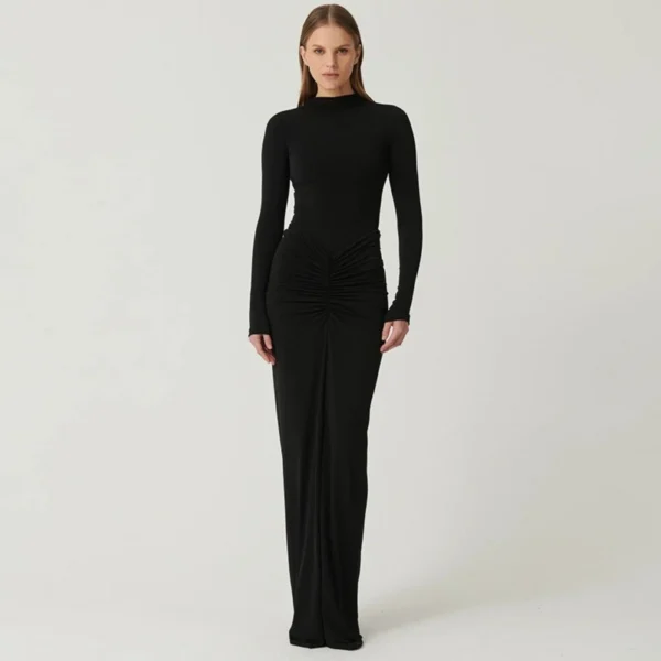 Women's sexy solid color temperament dress - Image 6