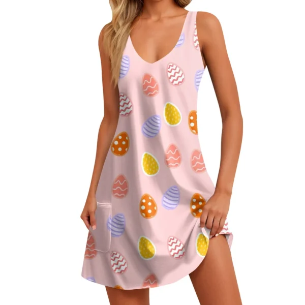 Women's Summer Fashion Printed Loose Easter Sundresses Casual Dresses Dress - Image 26