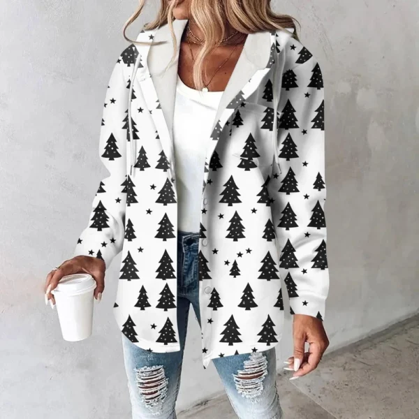 Women's Coat Casual And Fashionable Composite Thick And Warm Printed Hooded - Image 37