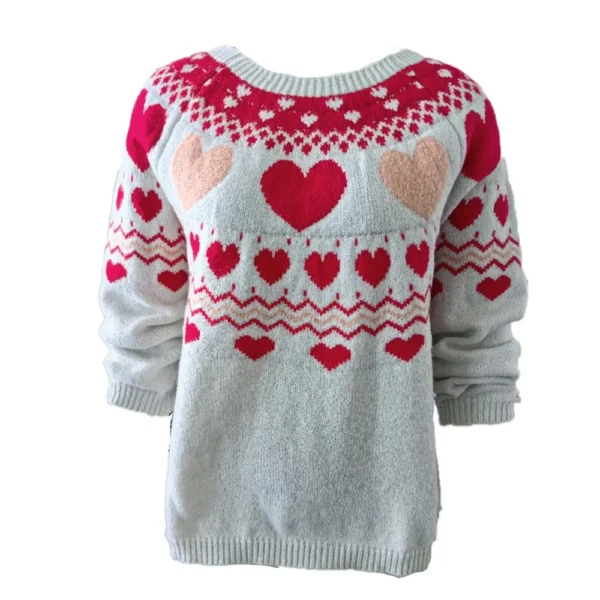 Women's Fashionable Casual Printed Round Neck Pullover Loose Long Sleeved - Image 12