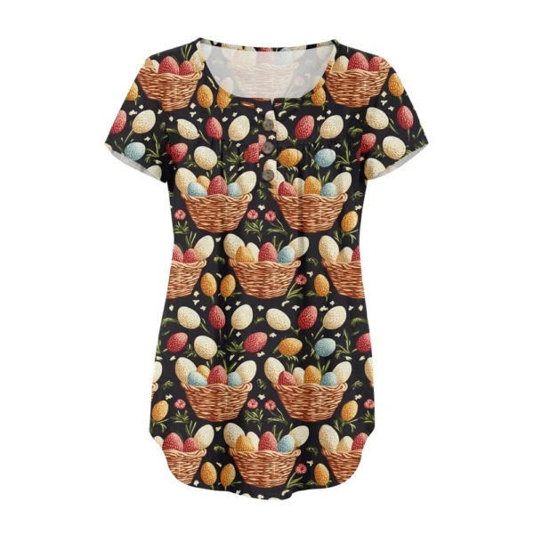 Women's Short Sleeved Fashion Printed Daily Round Neck Loose Casual T-Shirt - Image 11