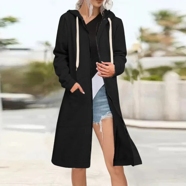 Women's Zip Up Hoodies Oversized Fleece Long Sleeve Sweatshirts Jacket Coat - Image 17