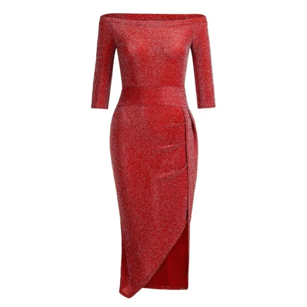 Women's Tube Strapless Maxi Dress Side Slit Bodycon Dress Cocktail Dress - Image 7