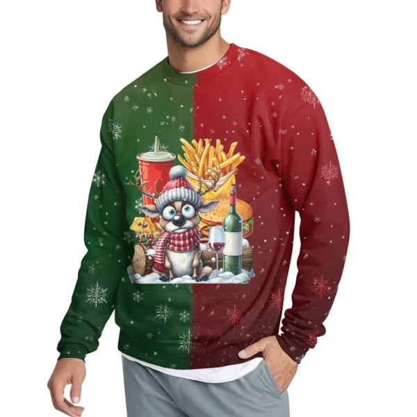 Men's Casual Fashion Comfortable Christmas Printed Round Neck Pullover - Image 10