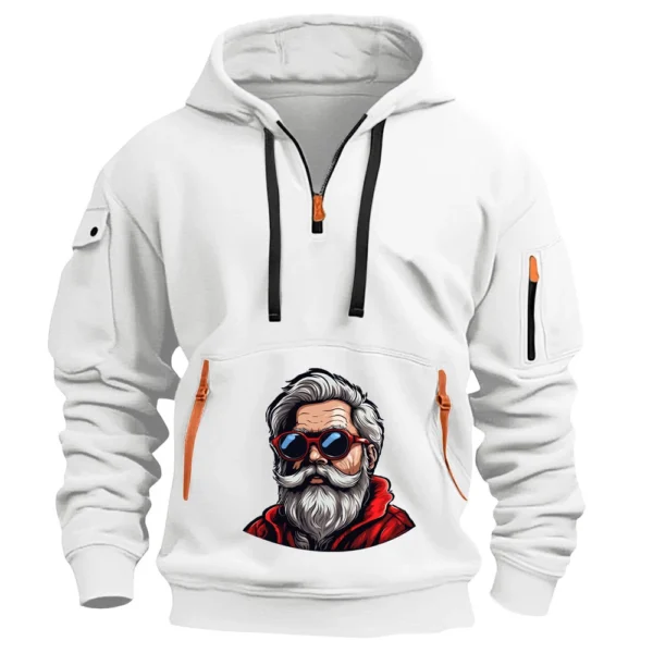 Men's Printed Sweatshirt Hoodie Zipper Arm Pocket Cardigan Men's Sports Large - Image 8