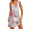 Women's Floral Print Dress, Vest, Skirt With Pockets, Beach Skirt, V-Neck Vest - Image 23