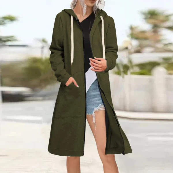 Women's Zip Up Hoodies Oversized Fleece Long Sleeve Sweatshirts Jacket Coat - Image 14