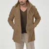 Men's trench coat long lapel hood casual trench coat - Image 17