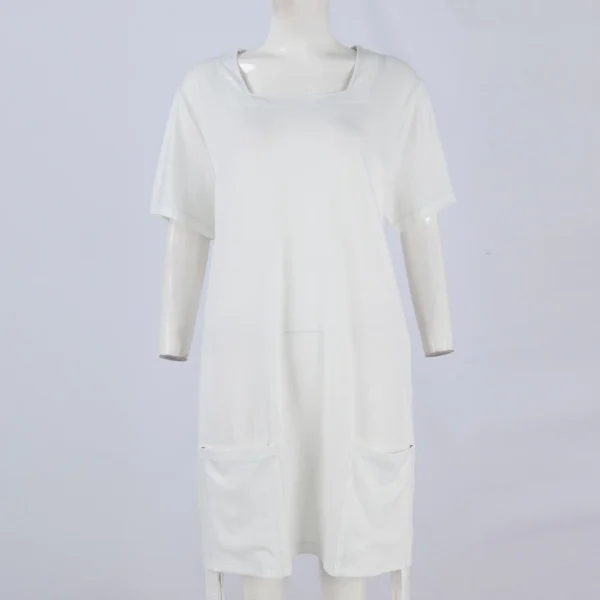 Women's Square Collar Short Sleeve Fashion Skirt Floral Print Pocket Casual - Image 8