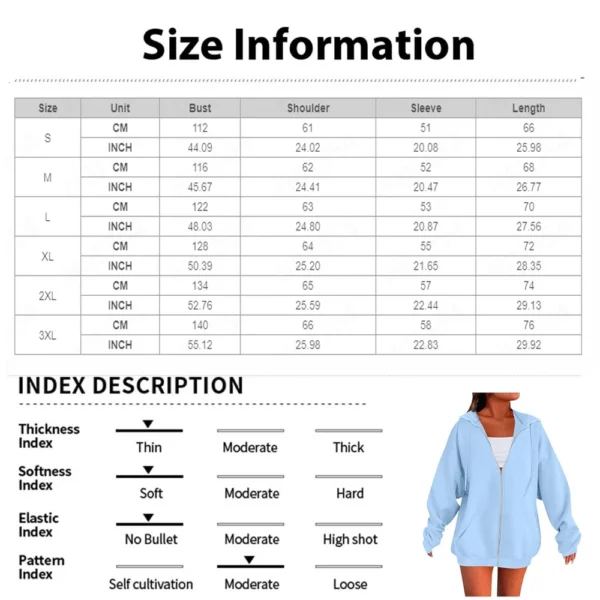 Women's Solid Color Zipper Sweatshirt Tops Daily Casual Jacket - Image 8