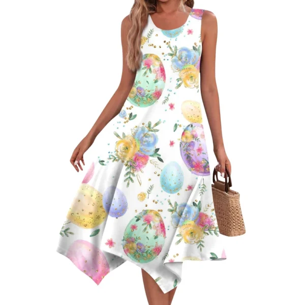 Women's Summer Loose Printed Casual Easter Fashion Dresses Sundresses Dress - Image 5