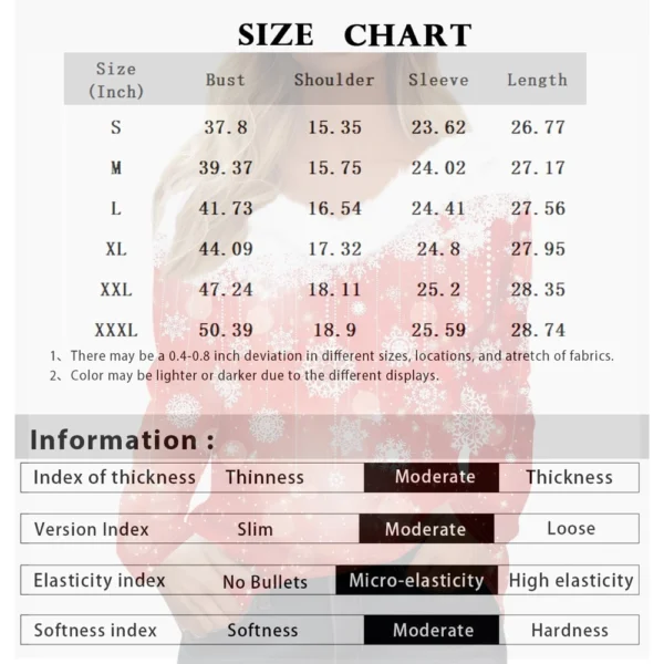 Women's Christmas Long Sleeve Shirt Top V Neck Party Fleece Collar T Shirt - Image 27