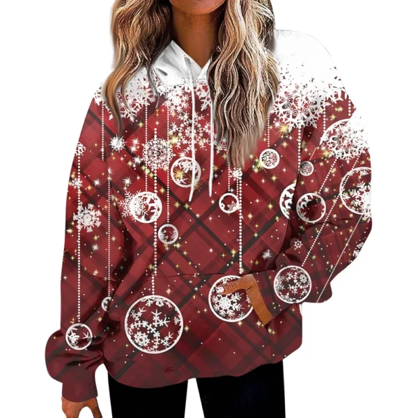 Women'S Fashion Hoodies & Sweatshirts Long Sleeve Drawstring Hoodies Christmas - Image 17
