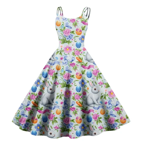 Women's Sundresses Dresses Fashion Casual Easter Summer Printed Loose Dress - Image 19