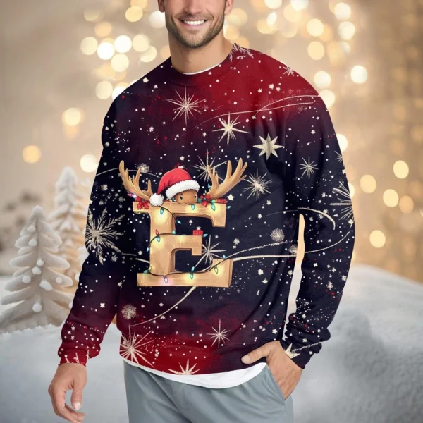 Men's Casual Fashion Comfortable Christmas Printed Round Neck Pullover - Image 22