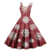 Women's Fashion Christmas Printed Sexy Strapless Gothic Cocktail Dress Punk, - Image 23
