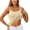Womens Cami Adjustable Strap Camisole With Built in Padded Bra Vest Tank Tops - Image 10